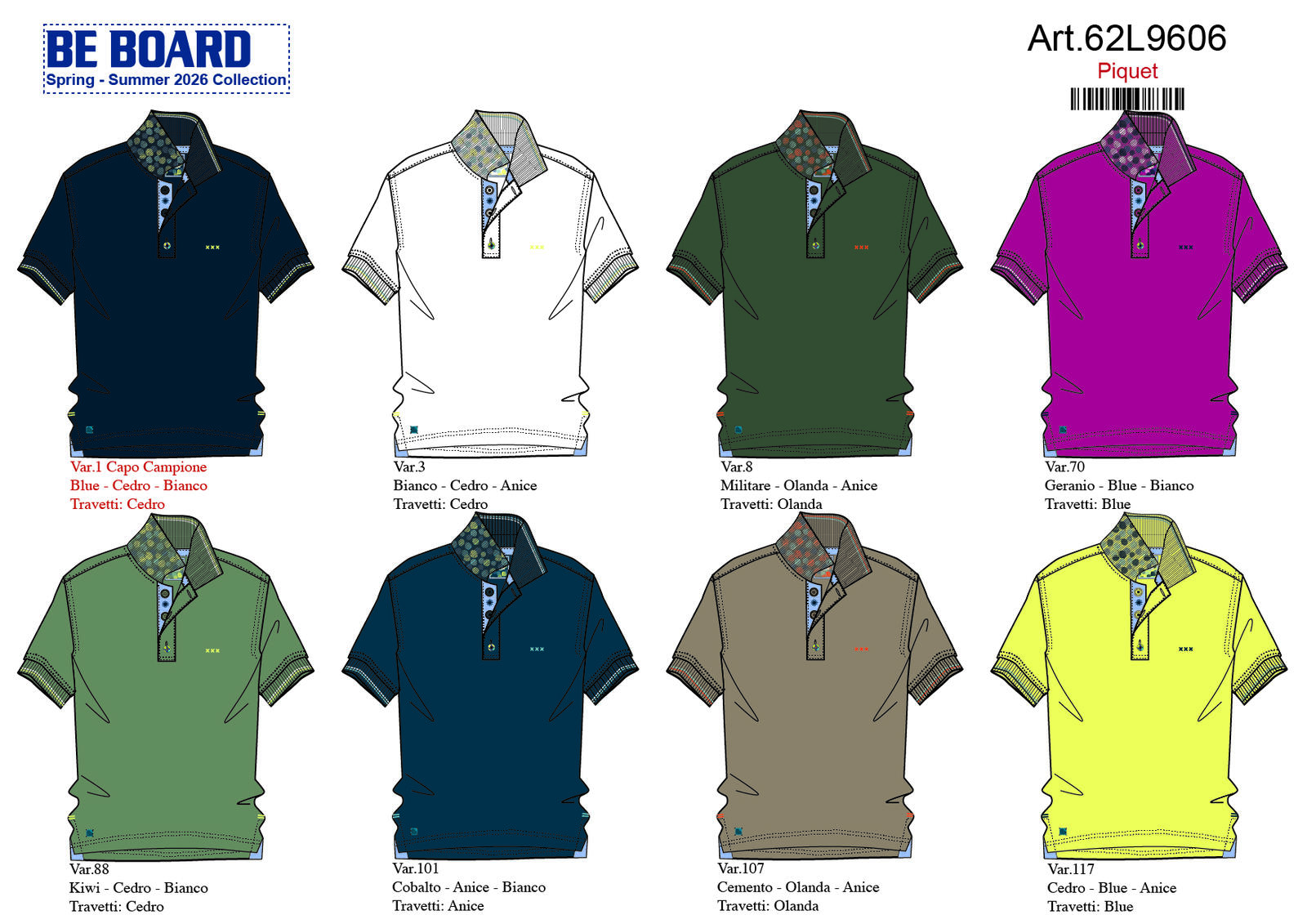MEN'S POLO SHIRT S/M 62L9606 Tellini S.r.l. Wholesale Clothing